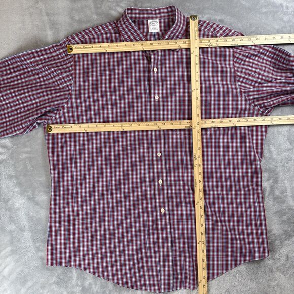 Brooks Brothers Shirt Mens XXL Red Plaid 346 The Original Polo Non Iron Office - Picture 3 of 7
